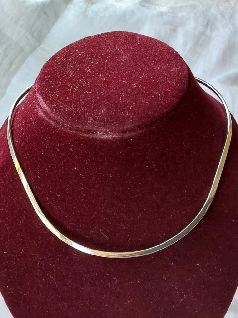 Sterling silver 925 curved torc torque curved necklace